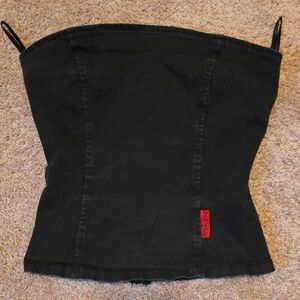 Black Denim Corset Top